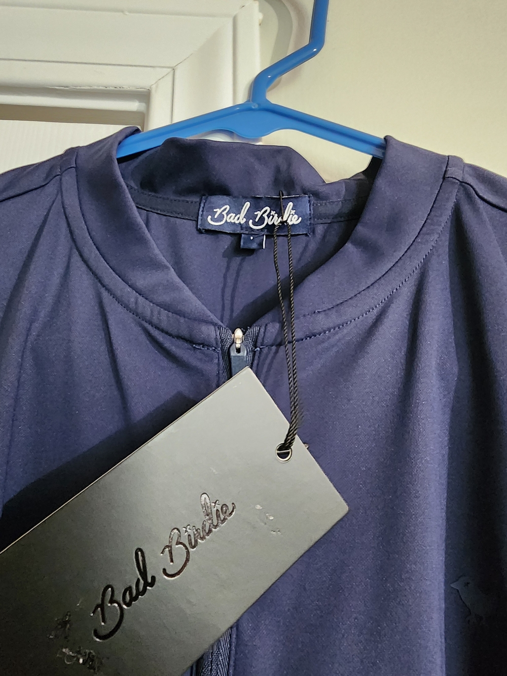 Bad Birdie Navy Zip-Front Athletic Top - Picture 2 of 6